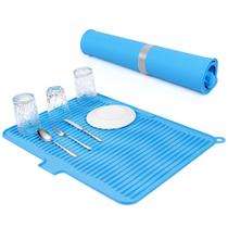 Tapete de secagem de pratos QiMH 61x43cm de silicone antiderrapante resistente ao calor Tapete de secagem de pratos QiMH 61x43cm de silicone antiderrapante resistente ao calor