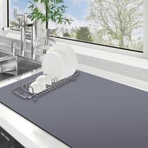 Tapete de secagem de pratos WISELIFE Super Absorbent 45x90cm Classic Grey Tapete de secagem de pratos WISELIFE Super Absorbent 45x90cm Classic Grey