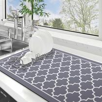 Tapete de secagem de pratos WISELIFE Super Absorbent Large 45x80cm Cinza