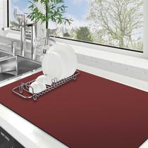 Tapete de secagem de pratos WISELIFE Super Absorbent Large 45x80cm Vermelho Tapete de secagem de pratos WISELIFE Super Absorbent Large 45x80cm Vermelho