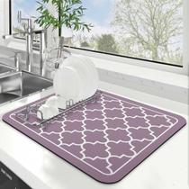 Tapete de secagem de pratos WISELIFE Super Absorbent Large Purple