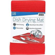 Tapete De Secagem Para Louças Dish Drying Mat Vermelho Importado