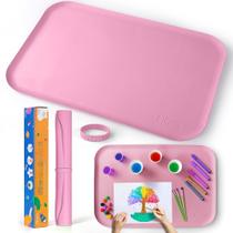 Tapete de Silicone ATmini para Desenho Infantil - 60x40cm (Rosa)
