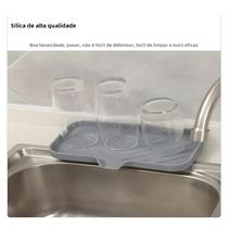 Tapete De Silicone Para Pia De Cozinha, Bandeja Para Torneira, Dispensador De Sabão, Esponja,