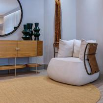 Tapete de Sisal Natural Basico Camelo Redondo 2,50
