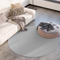 Tapete de Sisal Natural Basico Cinza Redondo 2,00