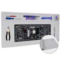 Tapete de Solda Extra Grande 83 cm x 37 cm Tapete de Silicone para Bancada de Trabalho Resistente ao Calor até 500C Tapete Grande para Reparos com Ferro de Solda BGA e Pistola de Solda, Reparos Eletrônicos, Projetos DIY (Cinza) Tapete de Solda Extra Grande 83 cm x 37 cm Tapete de Silicone para Bancada de Trabalho Resistente ao Calor até 500C Tapete Grande para Reparos com Ferro de Solda BGA e Pistola de Solda, Reparos Eletrônicos, Projetos DIY (Cinza)
