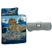 Tapete de soneca infantil Jurassic World 60x115cm com travesseiro e cobertor