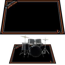 Tapete de tambor Qintan Drum Mat Non-Slip Grip 140 x 160 cm laranja e cinza