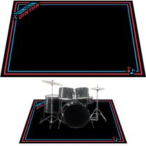 Tapete de tambor Qintan Drum Mat Non-Slip Grip 140 x 160 cm vermelho e azul