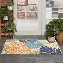Tapete de Tecido para Uso Interno/Externo Nourison Home Aloha 91 cm x 152 cm Multicolorido