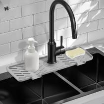 Tapete de torneira de silicone Meiliweser 36x14 cm Splash Guard