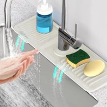 Tapete de torneira Snoquir para pia de cozinha 45 cm Silicone Bege