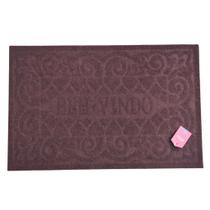 Tapete de Veludo Bem-Vindo” 38x58cm Antiderrapante, Macio e Decorativo para Entrada