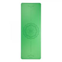 Tapete de yoga verde 100% borracha natural estampa yantra 4.0 mm 185 x 66cm Bodhi