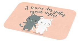 Tapete Decorativo A Louca Dos Gatos Mora Aqui Capacho