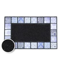 Tapete Decorativo de Porta de Entrada PVC Preto 45x75 - Castela