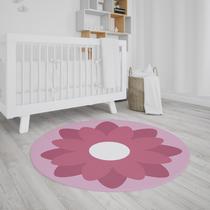 Tapete Decorativo Infantil Neoprene Flor Rosa 1,40m