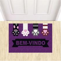 Tapete decorativo para pets bem vindo 60X40cm Antiderrapante