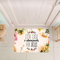 Tapete Decorativo para Porta Abençoada por Deus - 40x60cm Tapete Decorativo para Porta Abençoada por Deus - 40x60cm