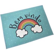 Tapete Decorativo para Porta de Entrada Poliéster 40x55cm Bem Vindo