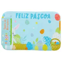 Tapete Decorativo Para Porta Feliz Páscoa 40x60cm Antiderrapante