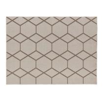 Tapete Desenhado Hexagonal Bege