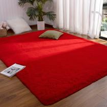 Tapete DETUM Red Fluffy 90x150cm para quarto, sala de estar, crianças Tapete DETUM Red Fluffy 90x150cm para quarto, sala de estar, crianças