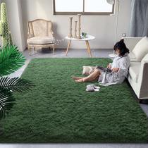 Tapete DeWeike Fluffy Verde Escuro 90x150cm para sala de estar