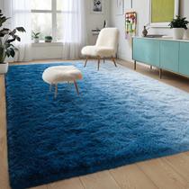 Tapete DeWeike Luxury Fluffy Kids 1,2 x 1,8 m gradiente azul marinho