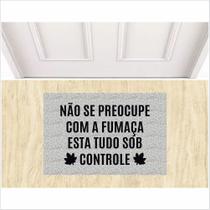 Tapete divertido não se preocupe com a fumaça fundo prata, medida porta