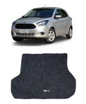 Tapete do Porta Malas Carpete Ford KA 2014 a 2021 Com Logo Bordado Grafite-200.332GRF