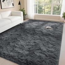 Tapete DweIke 152x244 cm Pelúcia Cinza Escuro Antiderrapante