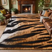 Tapete DweIke con Estampado de Tigre 122x183 cm Suave, Lavable y Antideslizante