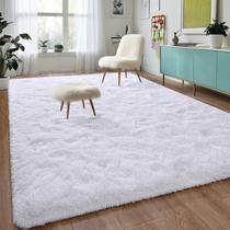 Tapete DWeike White Large Fluffy 150x240cm para sala de estar