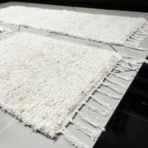 Tapete e Passadeiras Cozinha e Casa Felpudo Algodão Rustico Estilo Boho Jogo 03 Peças