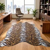 Tapete Easycozy Estampa de Tigre em Pelo Sintético Antiderrapante Tapete Easycozy Estampa de Tigre em Pelo Sintético Antiderrapante