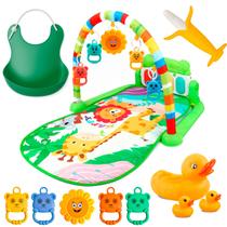 Tapete Educativo De Atividades Infantil Art Baby Piano Musical Mordedor E Babador