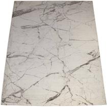 Tapete Egípcio Aswan Design Mármore Branco Cinza 1,00 x 1,40m
