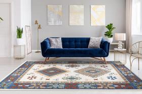 Tapete Egípcio para Quarto Sala Externa Aurora 05 1,00x1,40 - Azul, Vermelho, Bege - Edantex Tapete Egípcio para Quarto Sala Externa Aurora 05 1,00x1,40 - Azul, Vermelho, Bege - Edantex