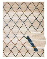 Tapete Egípcio para Sala e Quarto Baran 240 x 300 cm - Abstrato Off White c/ Verde - Azul Tapete Egípcio para Sala e Quarto Baran 240 x 300 cm - Abstrato Off White c/ Verde - Azul