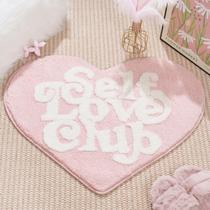 Tapete ELDONE Self Love Club - Formato Coração (70x50cm) - Rosa/Branco Tapete ELDONE Self Love Club - Formato Coração (70x50cm) - Rosa/Branco