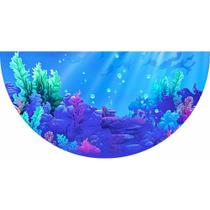 Tapete Em Lona Decorativo Meia Lua Pequena Sereia Fundo Do Mar