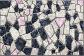 Tapete em Lona Pedras Pretas Brancas e Rosa Tapete em Lona Pedras Pretas Brancas e Rosa