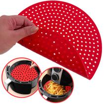 Tapete em Silicone Forro Protetor para Fritadeira Elétrica Airfryer Antiaderente Reutilizável Redondo 28cm