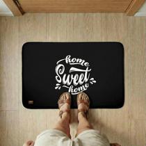 Tapete Emborrachado de Porta Preto Home Sweet Home