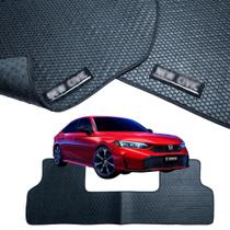 Tapete Emborrachado Para New Civic 2017 a 2026 Impermeável Antiderrapante Impermeável Preto