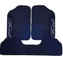 Tapete emborrachado universal 3 peças com dois logo com nome da montadora ford - borda preto Tapete emborrachado universal 3 peças com dois logo com nome da montadora ford - borda preto
