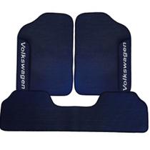 Tapete emborrachado universal 3 peças com dois logo com nome da montadora vw - borda preto Tapete emborrachado universal 3 peças com dois logo com nome da montadora vw - borda preto
