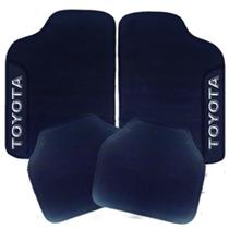 Tapete emborrachado universal 4 peças dois logo com nome da montadora toyota